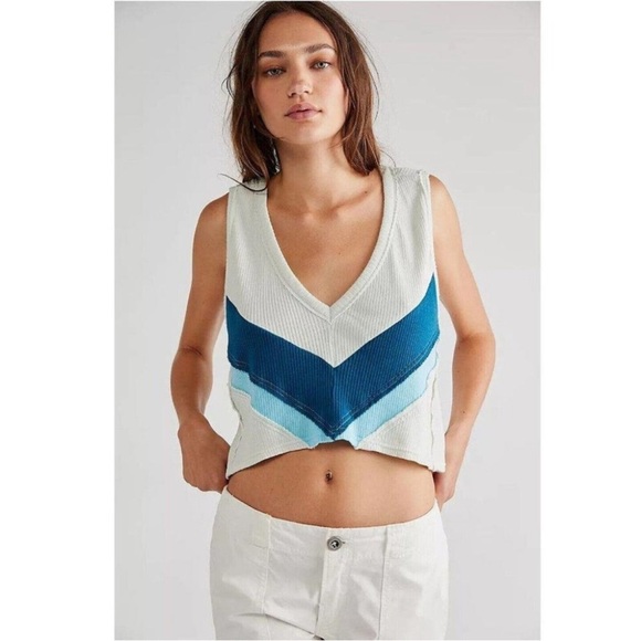 Free People Tops - Free People We The Free Fuego Tank Crop Top Ribbed Color Block size small